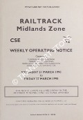Book cover of Weekly Operating Notice containing Temporary Speed Restrictions, Engineering Arrangements, Signalling & Permanent Way Alterations, General Instructions and Notices, 21 to 27 March 1998 by Railtrack Midlands